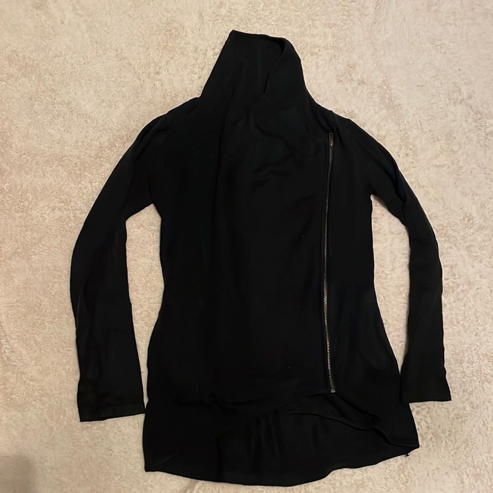 Side Zip High-Low Knit Black ModCloth Cardigan Size XXS
